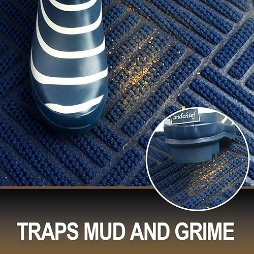 Miniatura 234 de Mibao Tapete para puerta delantera, resistente y duradero, tapete de bienvenida para interiores y exteriores, atrapador de suciedad, impermeable