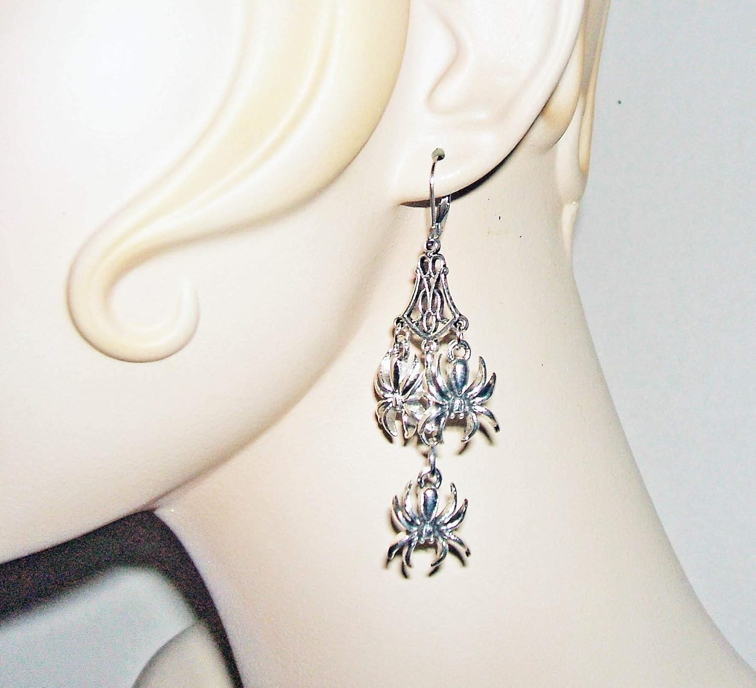 SPIDER CHANDELIER EARRINGS Stainless Steel Leverbacks