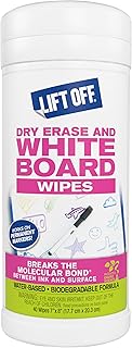 Motsenbocker’s Lift Off 42703 Dry Erase White Board Cleaning Wipes Easily Removes Dry Erase Marker, Permanent Marker, Pen, Pencil, and More Works on Multiple Surfaces