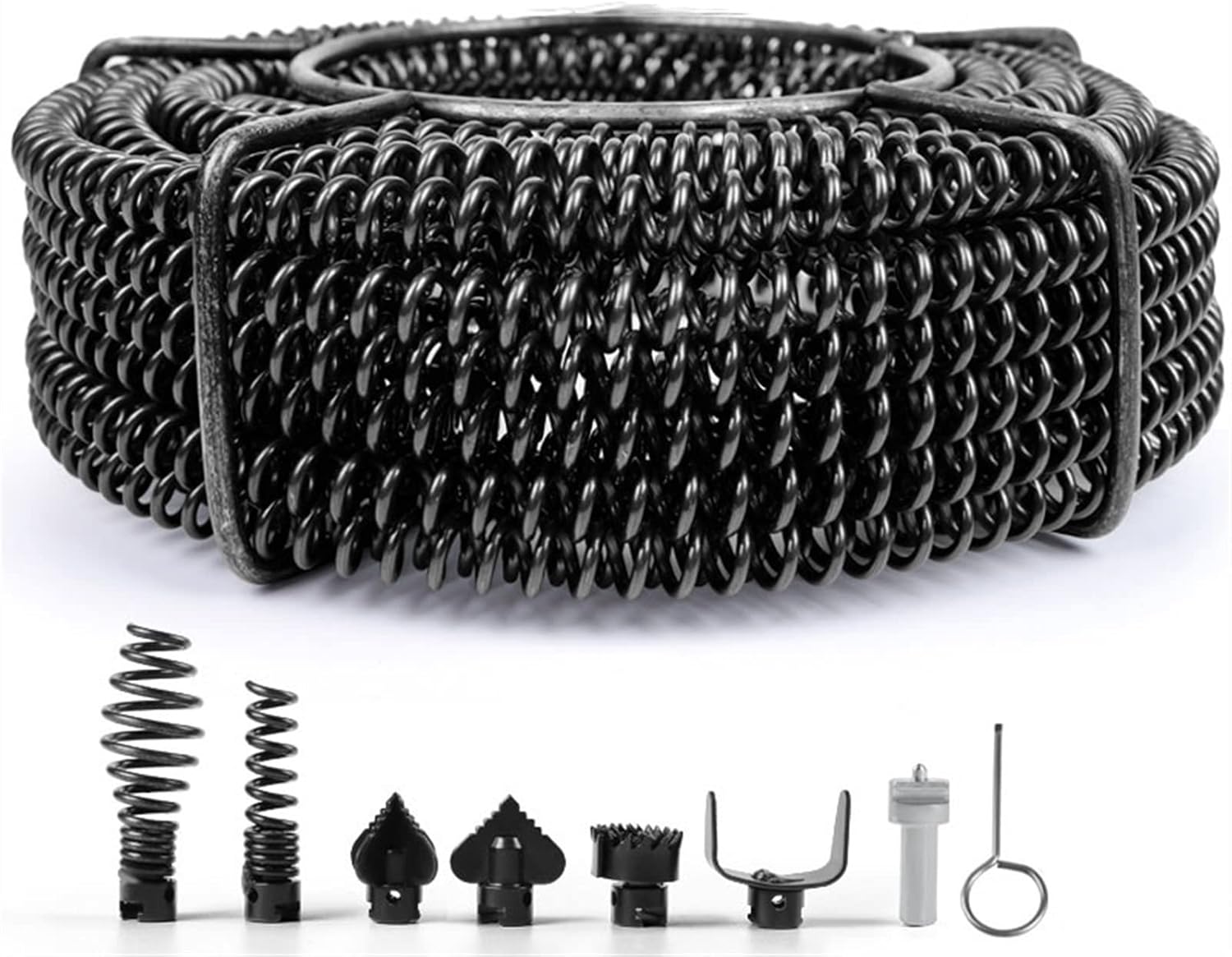 9/12/15m Length Household Drain Pipe Dredger Brush Extension Spring Cleaning Sewer Compression With Connector,High Precision(9m)