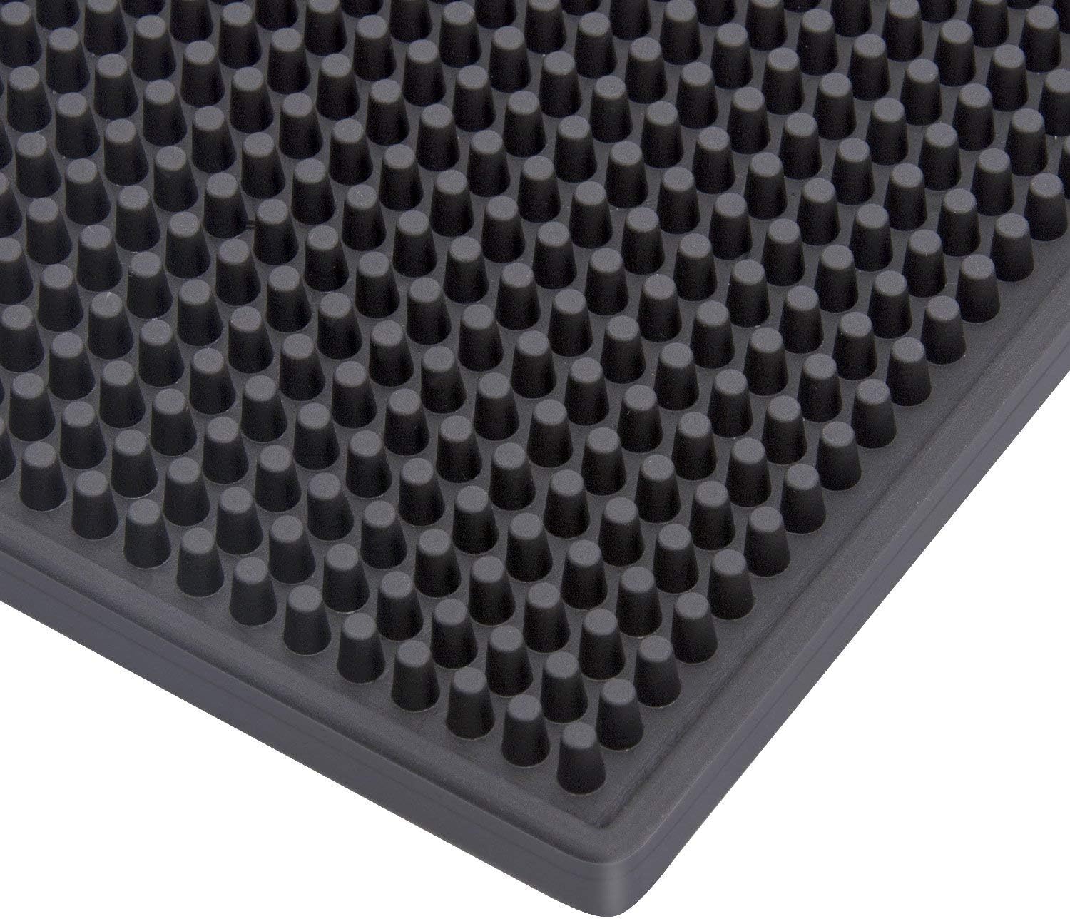 Tapete de goma gruesa extragrande (28 x 16 pulgadas) para barra de servicio para el hogar, cocina, encimera, tapete de bar, tapete de secado de platos, 2 paquetes, color negro