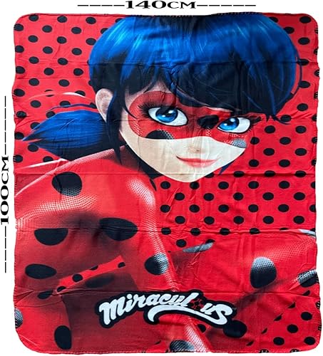 Miniatura 2 de Miraculous Ladybug - Manta polar para niños, 39.4 x 59.1in (rojo 2)