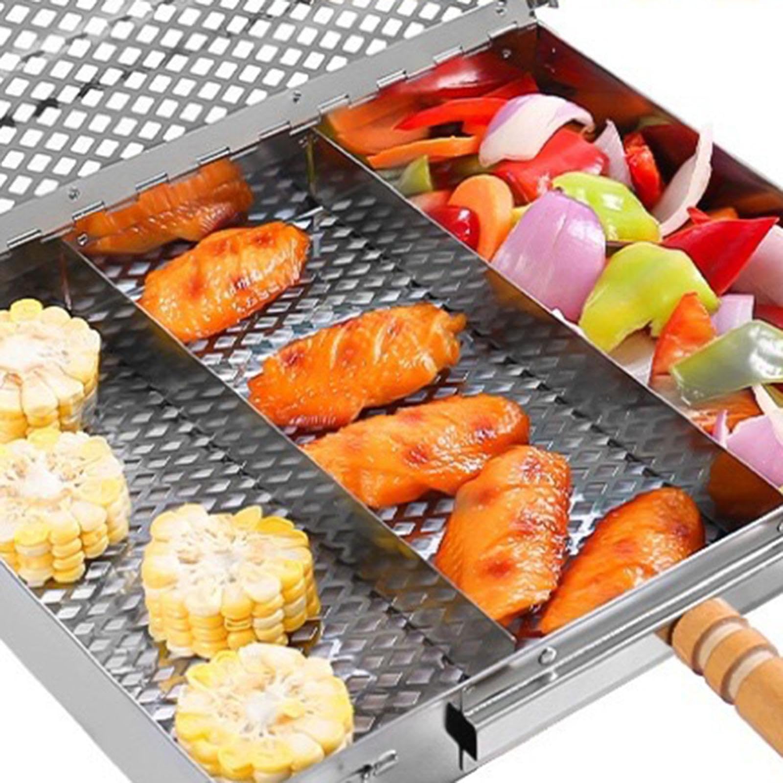 Barbecue per pesce, barbecue, cestello per barbecue, accessorio leggero in acciaio inox, griglia per barbecue e feste in campeggio
