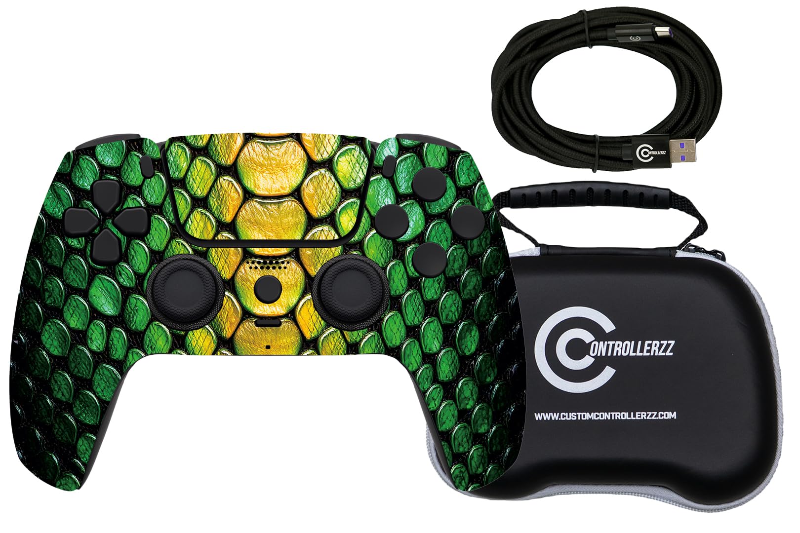 Custom Controllerzz Viper Grid Controller Bundle Includes Viper Grid Custom Wireless Controller for PS5 PC Braided USB-C Cable