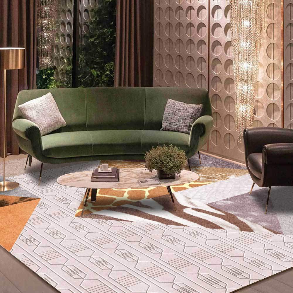 Tapis salon gris moderne et abstrait pour une ambiance cocooning