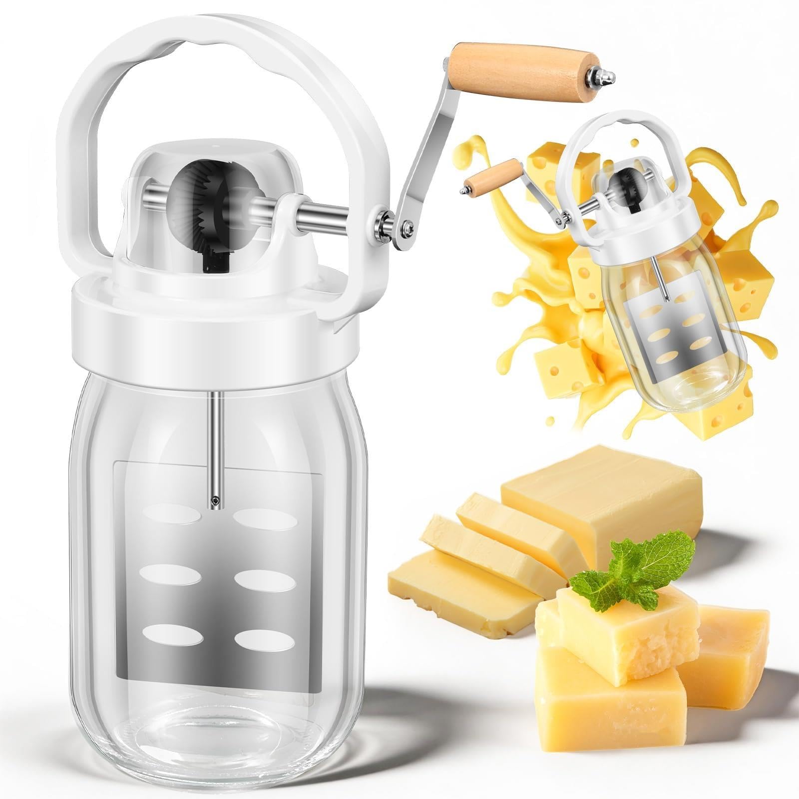 Zangola Burro Manuale Classica 1,5L Barattolo Vetro for Burro Fatto Casa