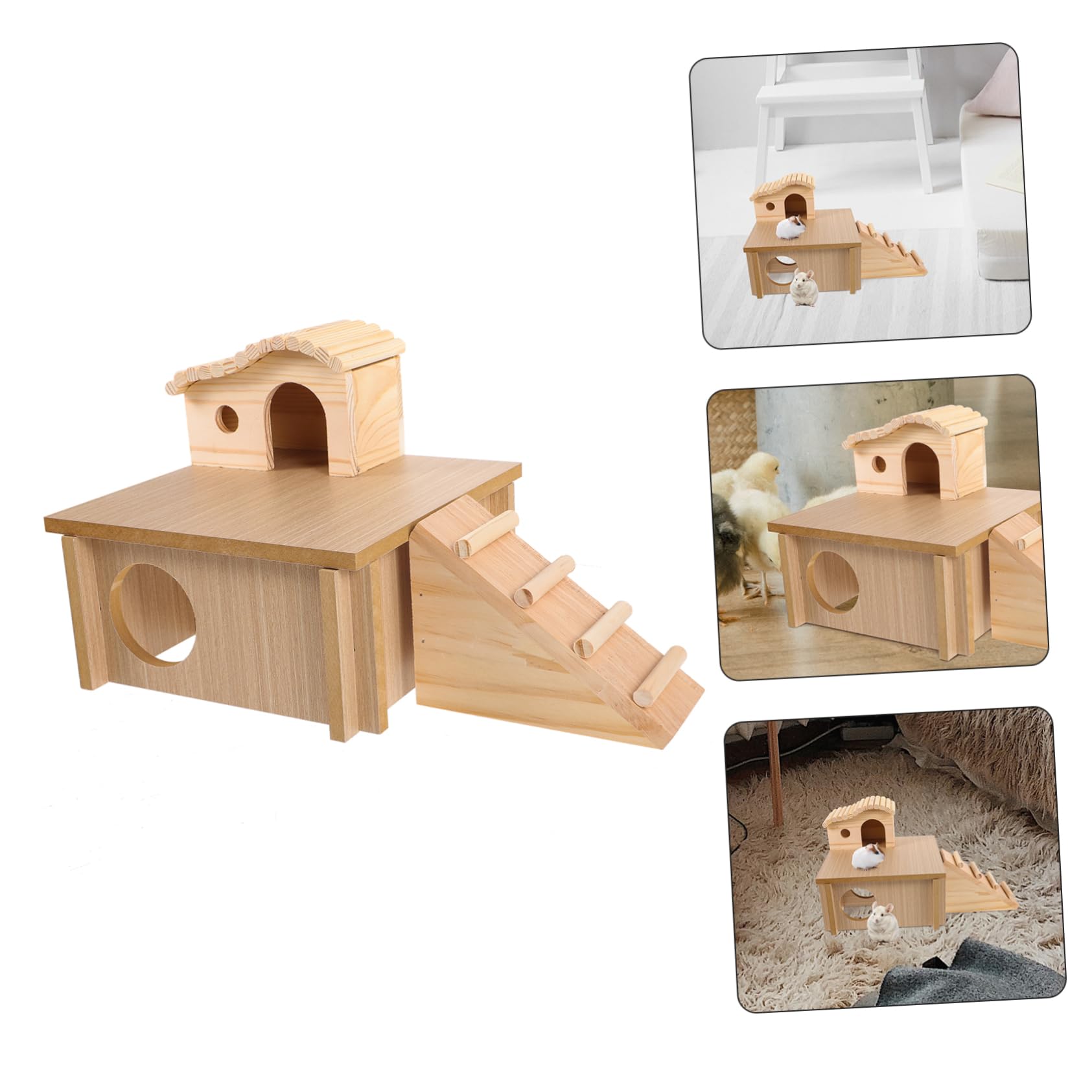 Toddmomy Hamsterbrücke mit Leiter Lustiges Hamsterspielzeug und Kleines Versteck für Hamster Haustierversteck für Käfig