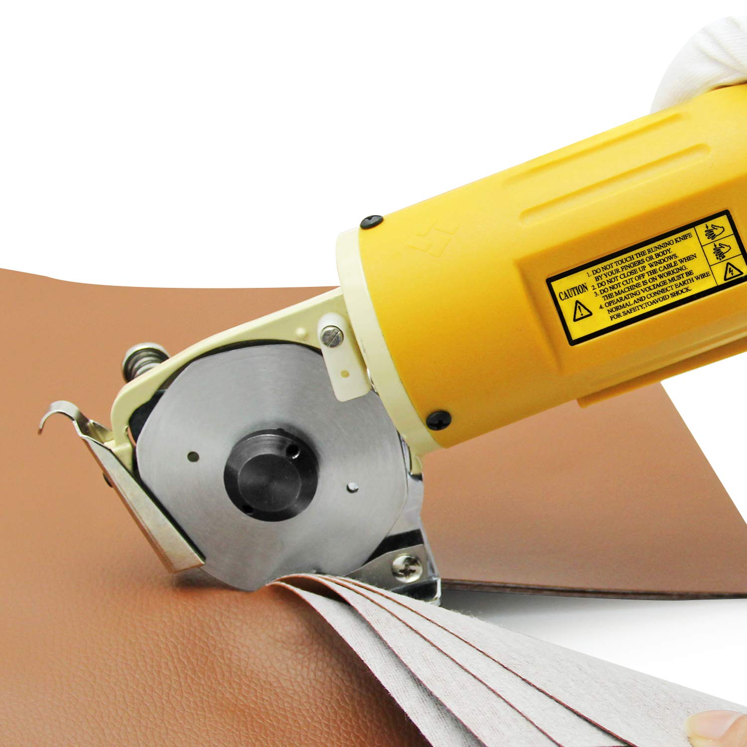 CGOLDENWALL Electric Rotary Fabric Cutter Electric Fabric Scissors Cloth Fabric Cutting Machine Round Knife Cutting Machine Cloth Rotary Cutter Shears Octagonal Knife with Blade Size:70mm 110V