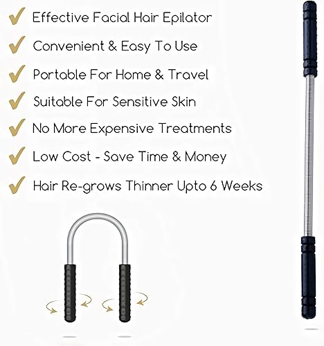 Miniatura 5 de Depilación facial para mujeres, depiladora original Mukazom para eliminar el vello de las mejillas, el cuello, el labio superior y la barbilla