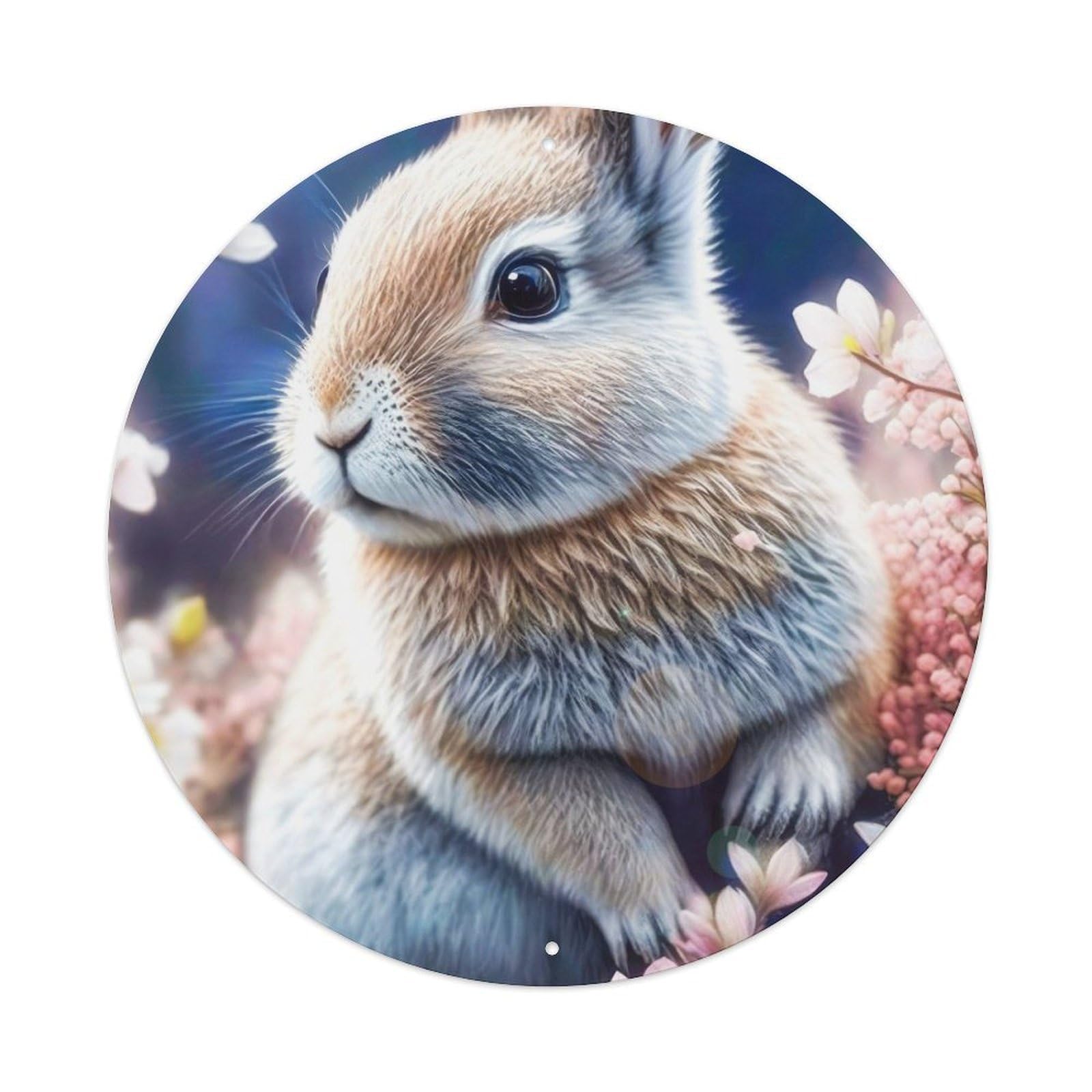 Cute Little Bunny Animal Artwork 1 Vintage Metal Tin Sign Plaque Wall Decor for Cafe, Club Bar, Office, Garden Metal Poster 8x8Inch