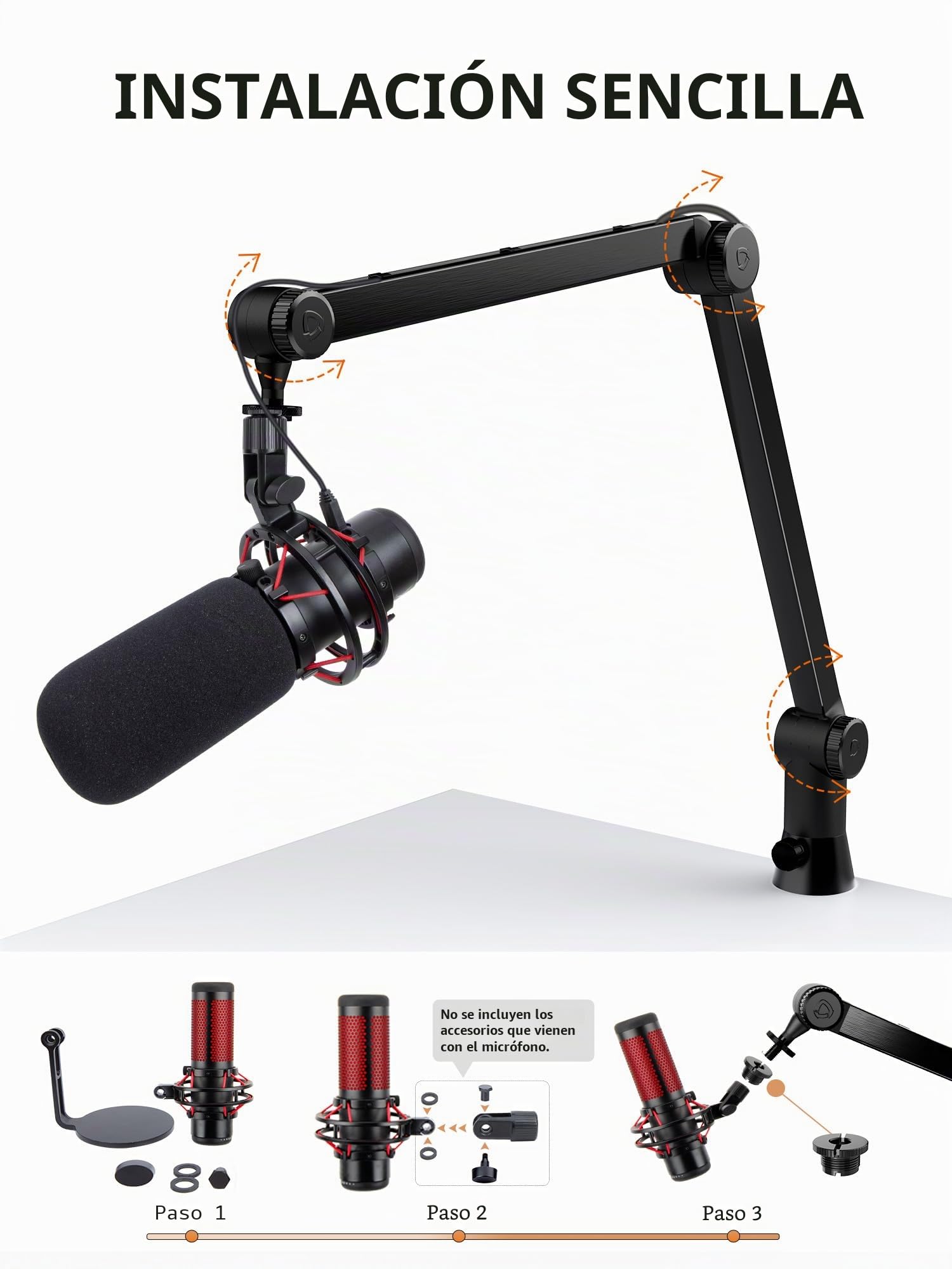 SUNMON Soporte Universal Micrófono Compatible con HyperX QuadCast