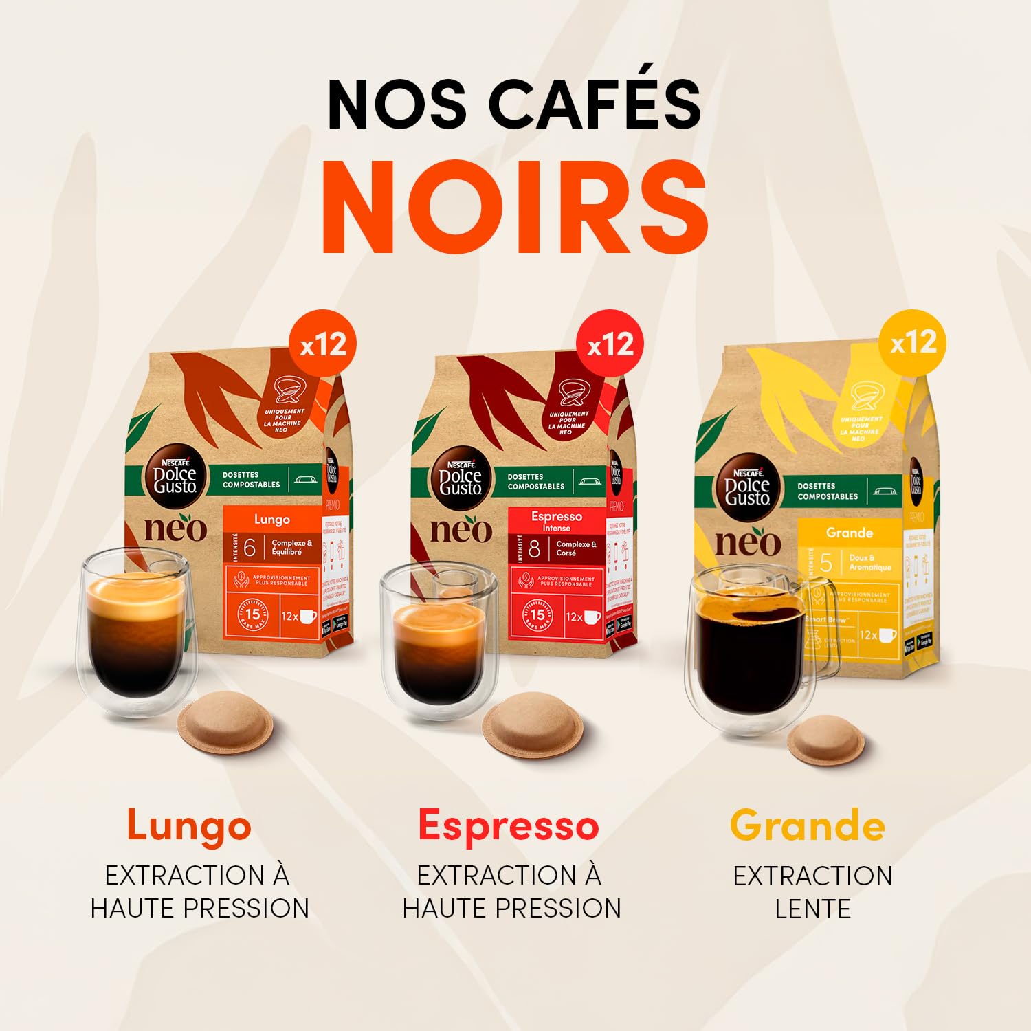 Nescafé Dolce Gusto NEO CAFFE - Machine À Café KRUPS pour Dosettes Compostables - Technologie Brevetée SmartBrew 3-En-1 - Cafetière Connectée - Cafés noirs, KP830110, Blanc