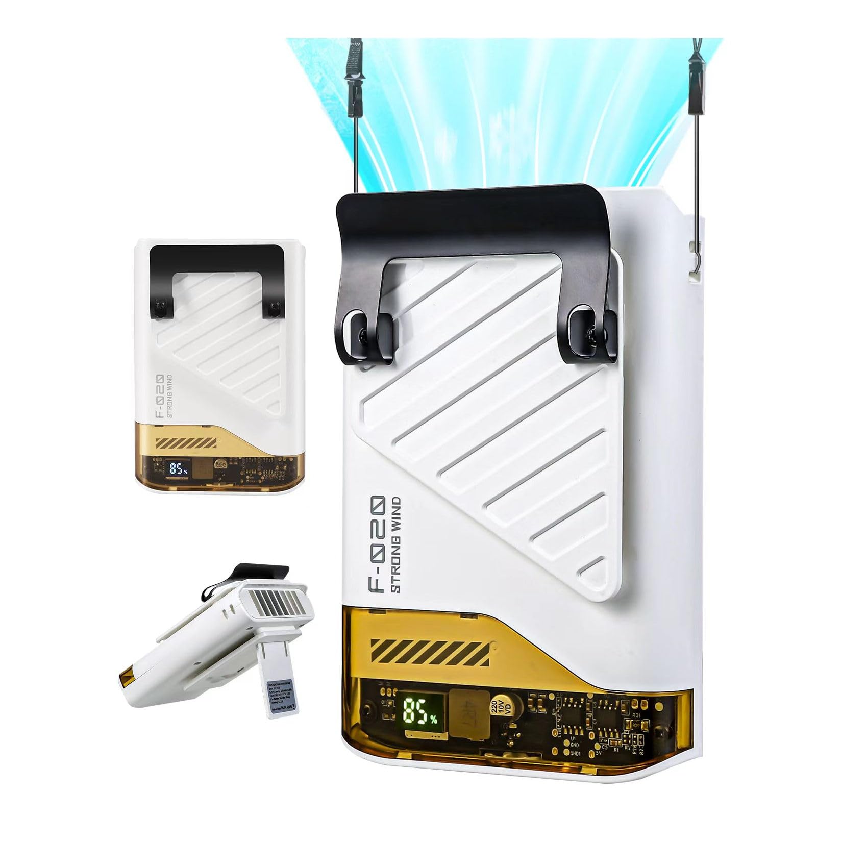 Ekological 2025 AI Waist Fan,10000RPM Portable Fan, 4-in-1 Personal fans,Clip on fan for shirt, Hands-Free Hanging Neck Fan, Wearable Belt for Camping