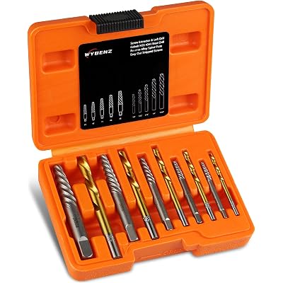 14Pcs Screw Extractor and Left Hand Drill Bits Set, Easy Out Screw Extractor Set, Broken Bolt Extractor Kit Bolt Remover, Reverse Cobalt HSS Steel Drill Bit for Remove Stripped Screws and Broken Bolts