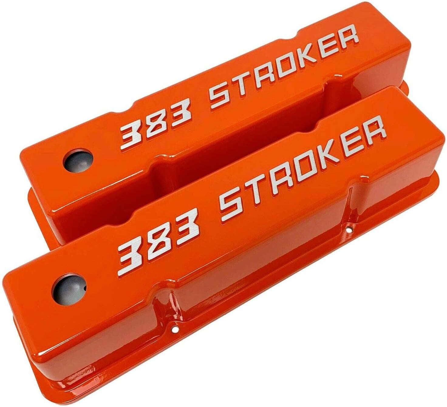 383 Stroker Small Block Chevy Valve Covers - SBC Tall - Orange