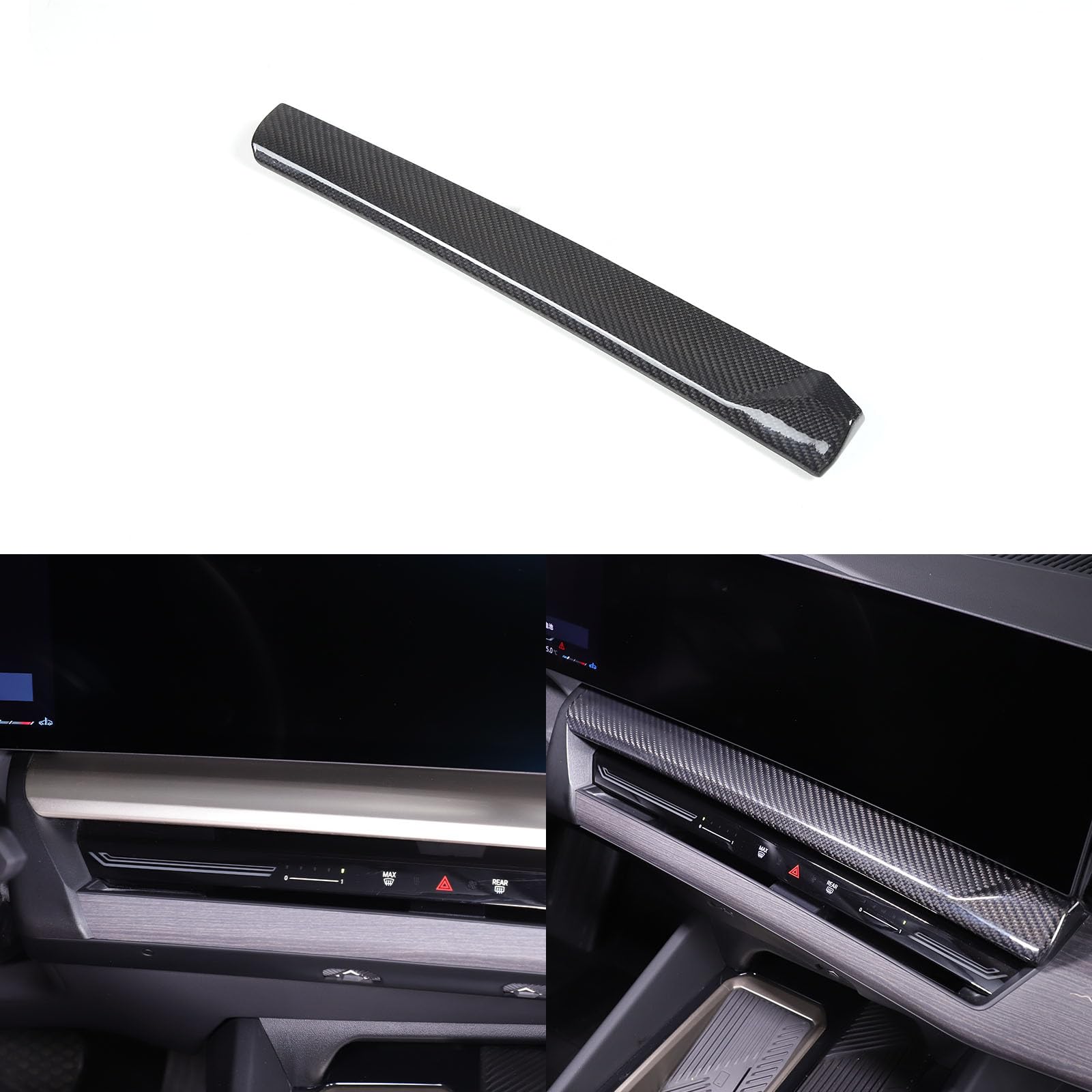 PIUGILH Auto Mittelkonsole Navigationsbildschirm unter dem Dekoratives Panel Geeignet für BMW 5 Series 2024,Zentraler Navigationsbildschirm unteres Panel Verkleidung,Autozubehör (Schwarz)