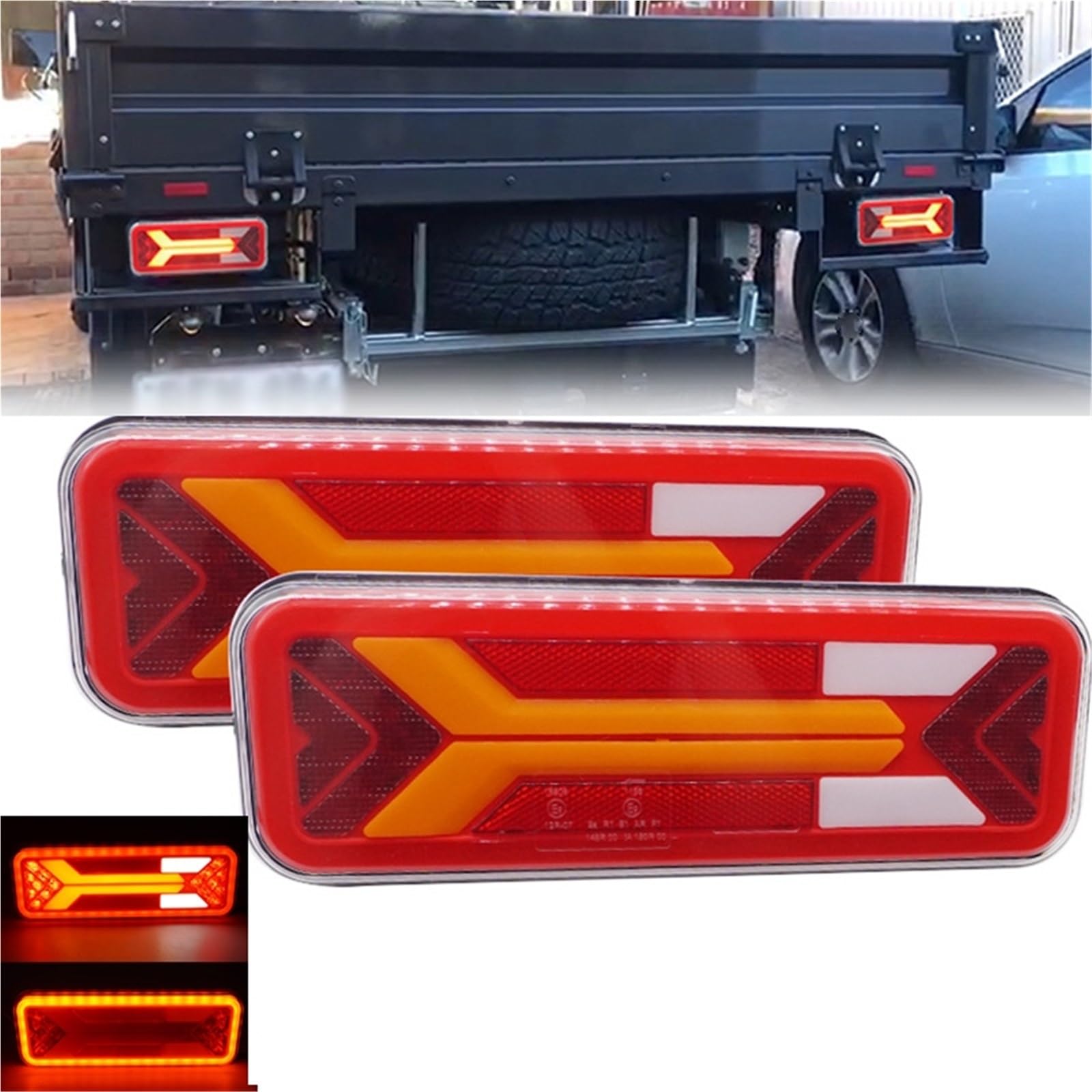 Faros trasera Para Camión Autobús Remolque Reflector Luz De Marcha Atrás LED Trasera Freno Dinámico Señal Giro Lámpara Antiniebla
