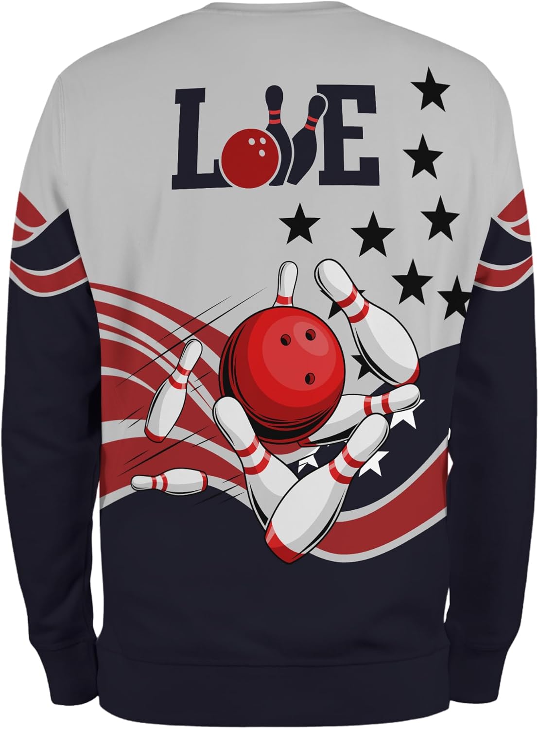 Unisex Bowling Sweatshirt Custom USA Bowling Ball Pullover For Bowling Team Print Bowling Love Clothes