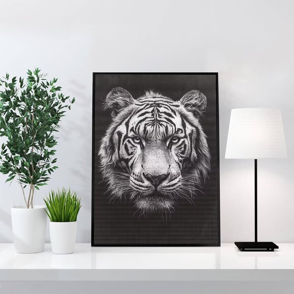 Diamond Painting Kit Completo, Diamond Painting Tigre, 5D Quadrato Pittura Diamante Kit Manualidades Adultos DIY Diamantini Crystal Art Disegni Ricamo Punto Croce Artigianale, 90x120cm Animale j0-723