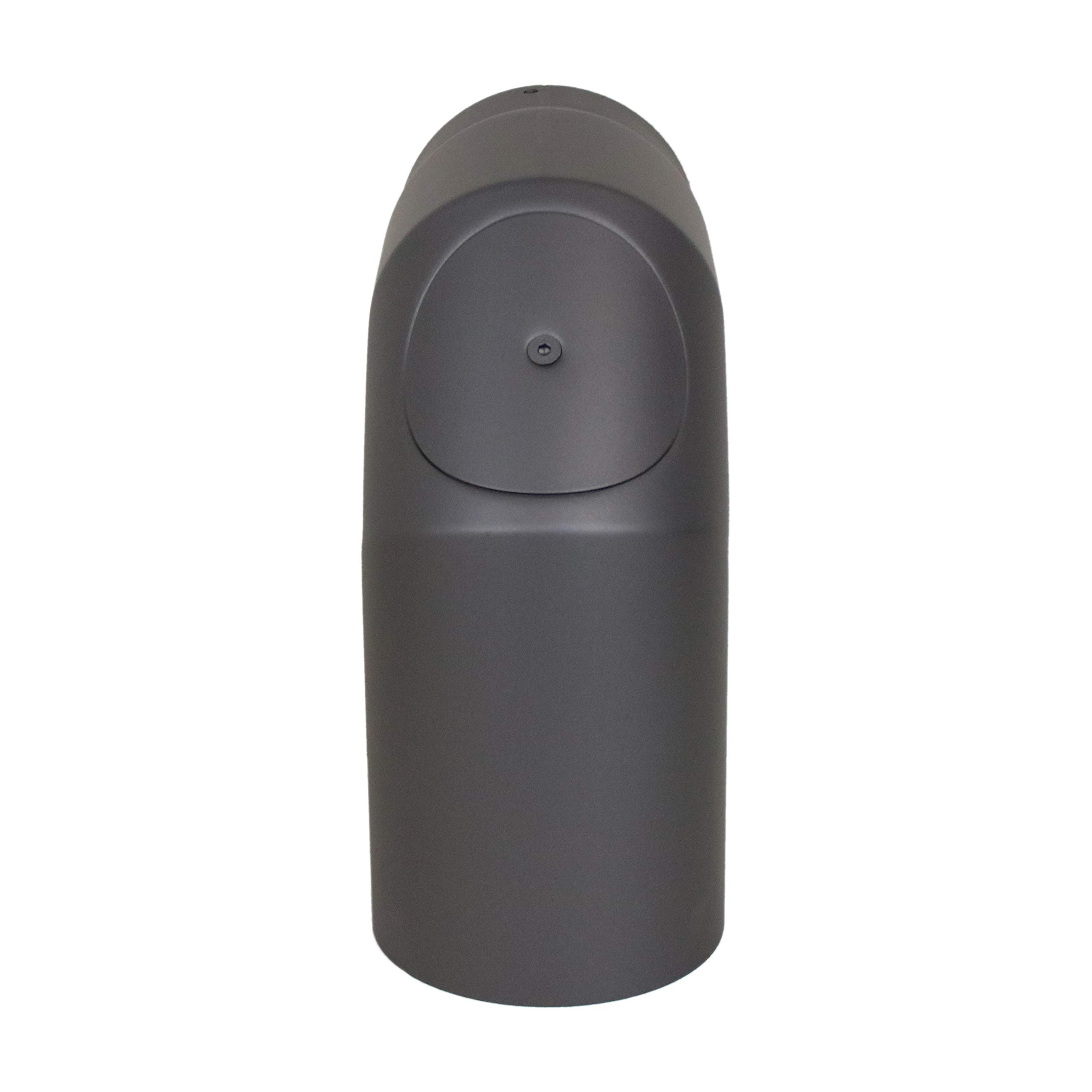 Gomito Canna Fumaria 90° Con Porta Fissa 130 Mm | Raccordo In Acciaio Grigio Senotherm