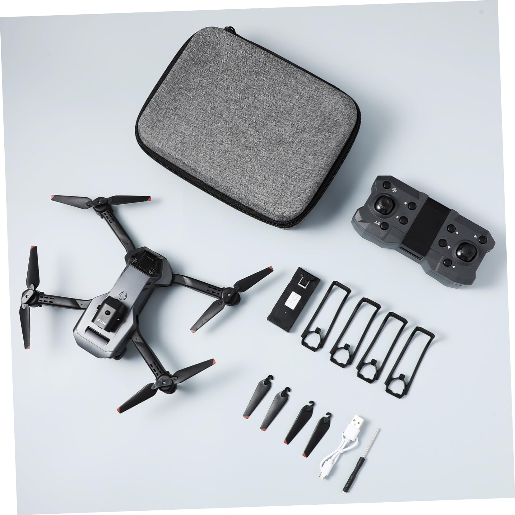 Drone Pieghevole Max con Tripla Fotocamera, Nero Abs | Obiettivo Elettrico 150°, Capacità 1800mah 3,7v, Doppie Batterie per Uso Adulto