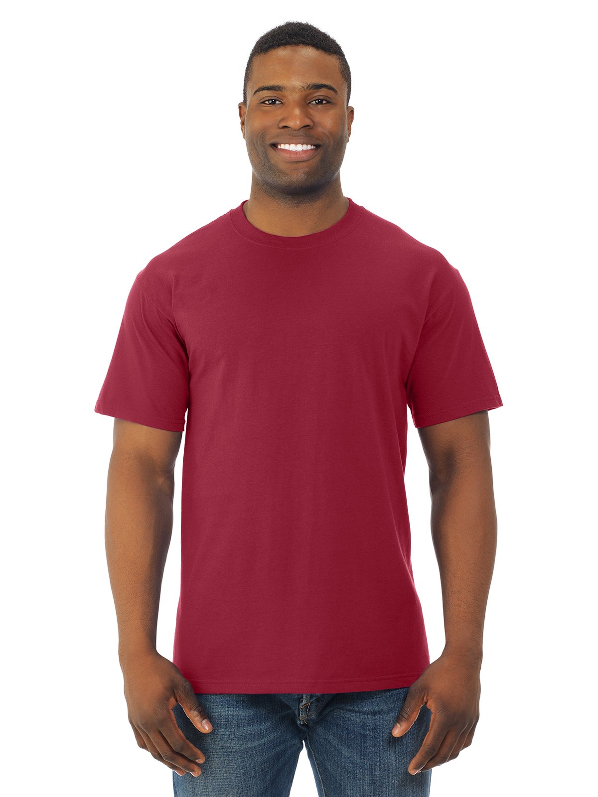Fruit Of The Loom Mens HD Cotton Short Sleeve Crew T-Shirt, XL, Crimson