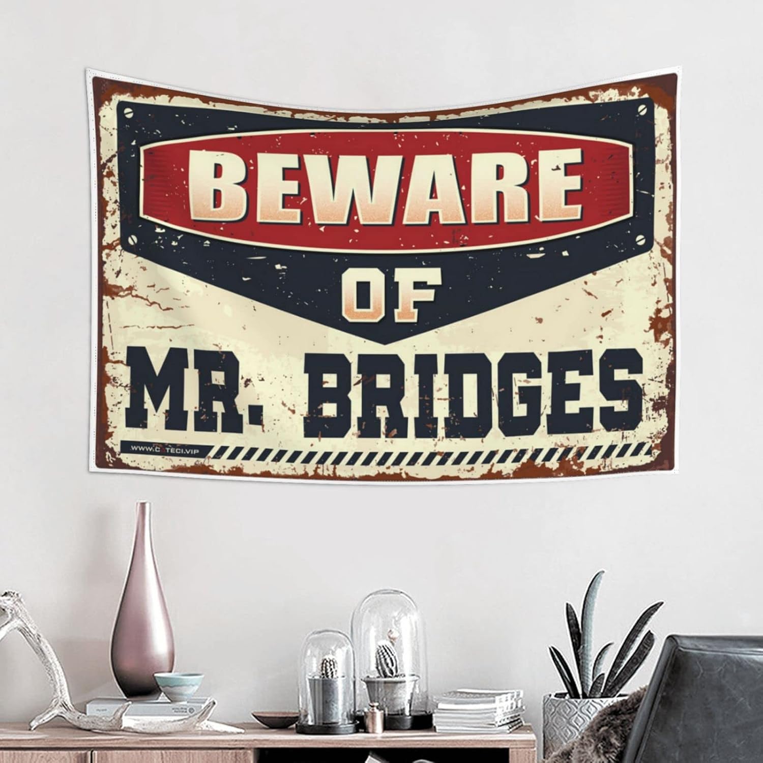 GVNVYFWUY Tapestries Beware Of Mr. Bridges Tapestry Room Decorations Gaming Room(75X100CM) image 2
