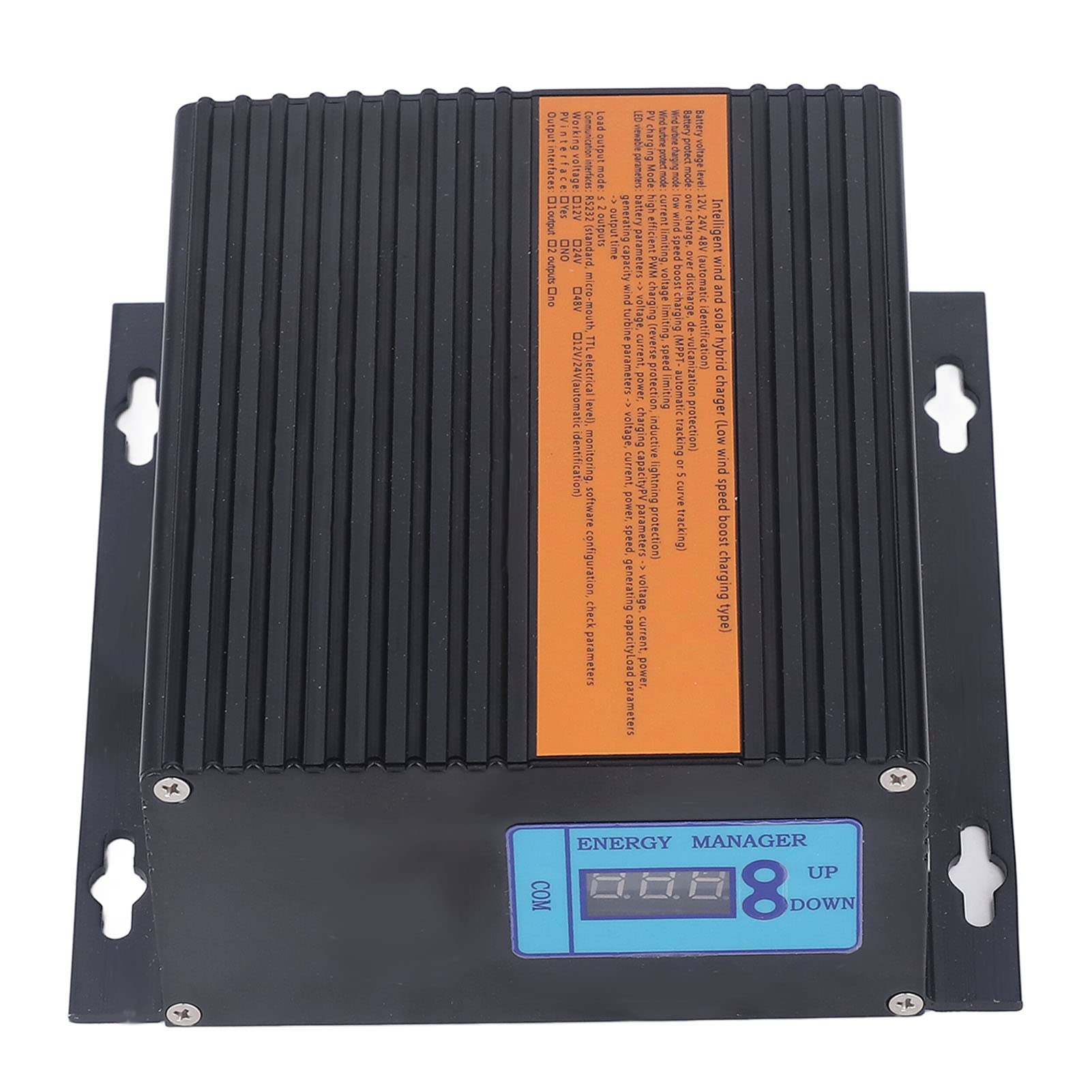 Ejoyous Hybrydowy Kontroler Energii Wiatrowej, Regulator Energii Słonecznej ze Stopu Aluminium 24 V 200 W z wodoodporną izolacją, śledzenie MPPT, Wyświetlacz LED do Systemów Baterii Słonecznych