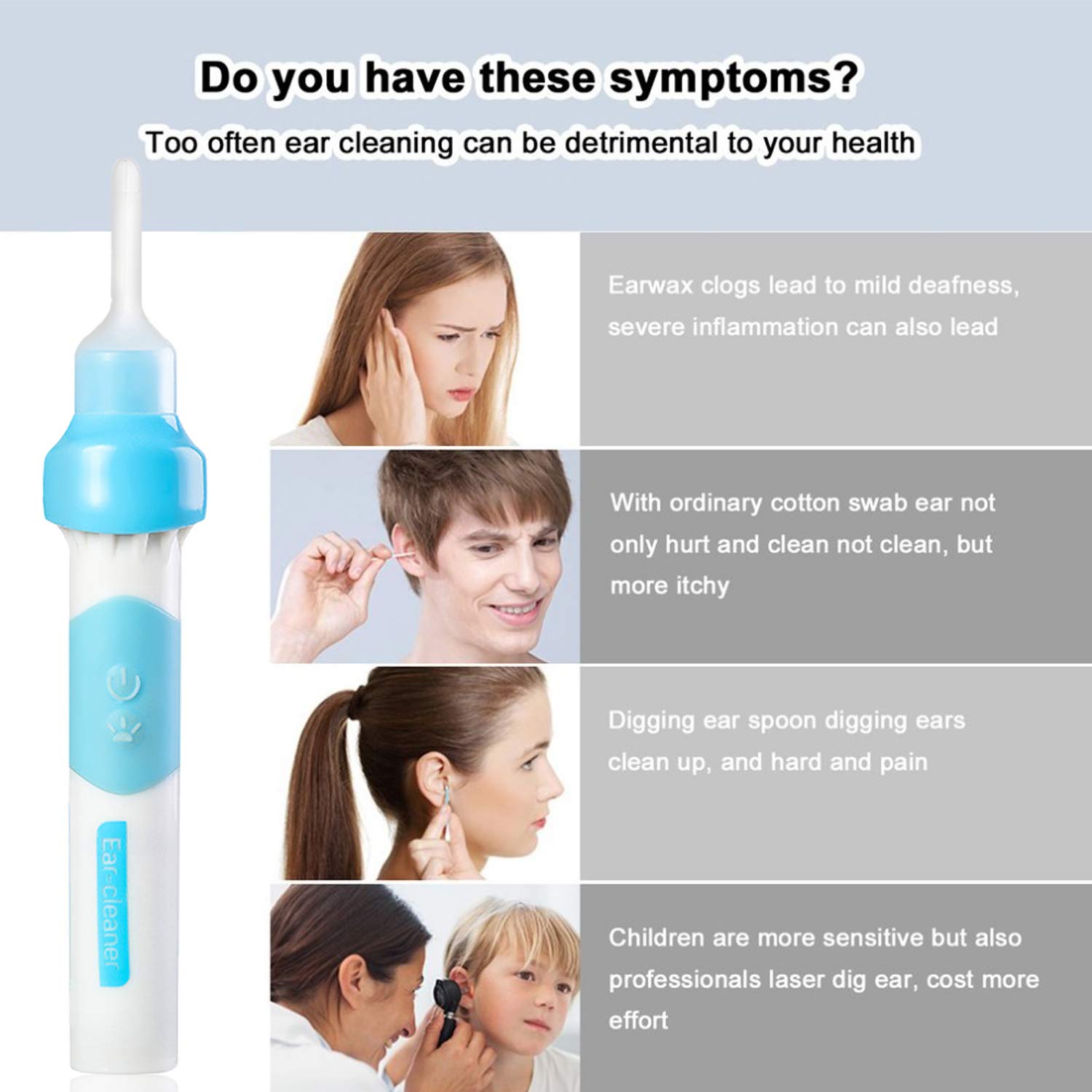 Buy Ear Wax Removal Kit, Ear Cleaner, Portable Automatic Electric Vacuum Ear Wax, Ear Vacuum