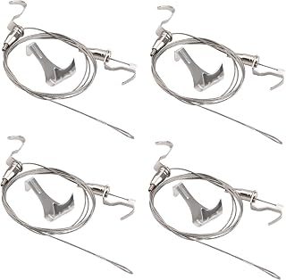 UFURMATE Picture Hanging Kit with Hooks, 4 Set 2M Stainless Steel Hanger Wire Rope Kit Heavy Duty Professional Art Picture Display Kit with 8 Adjustable Hooks Hanging 2 Pictures on 1 Wire