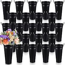 Lallisa 9 Inch Galvanized Metal Vase, 24 Pack Flower Buckets, Muticolor