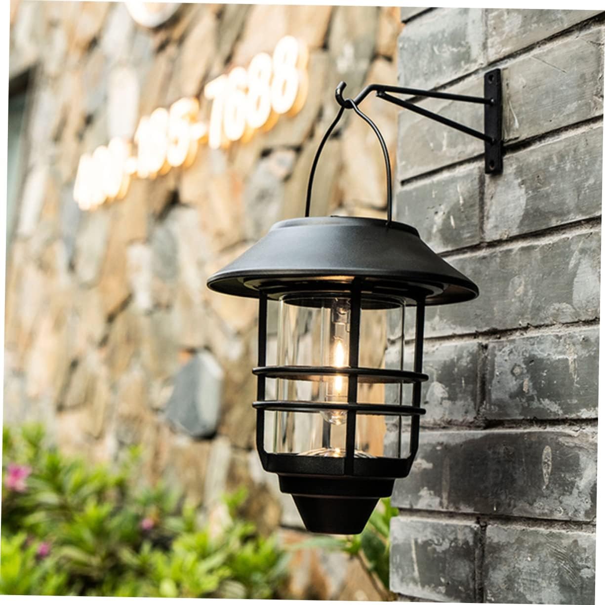 Solar Outdoor Hanging Lantern Wall Light Solar Wall Light for Garden Porch Decor Retro Style for Outdoor Activities