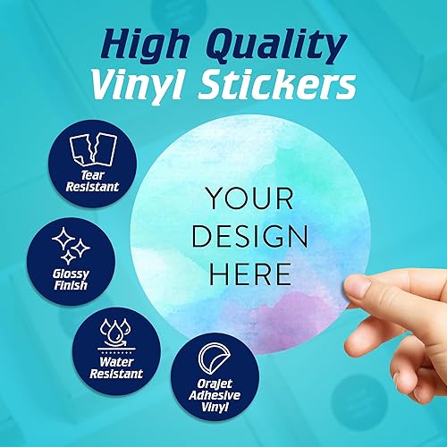 Vista 957 de DayStar Custom Signs & Design - 100 adhesivos de vinilo personalizables, con texto, imagen, diseño y logotipo; adhesivos para logotipo de embalaje