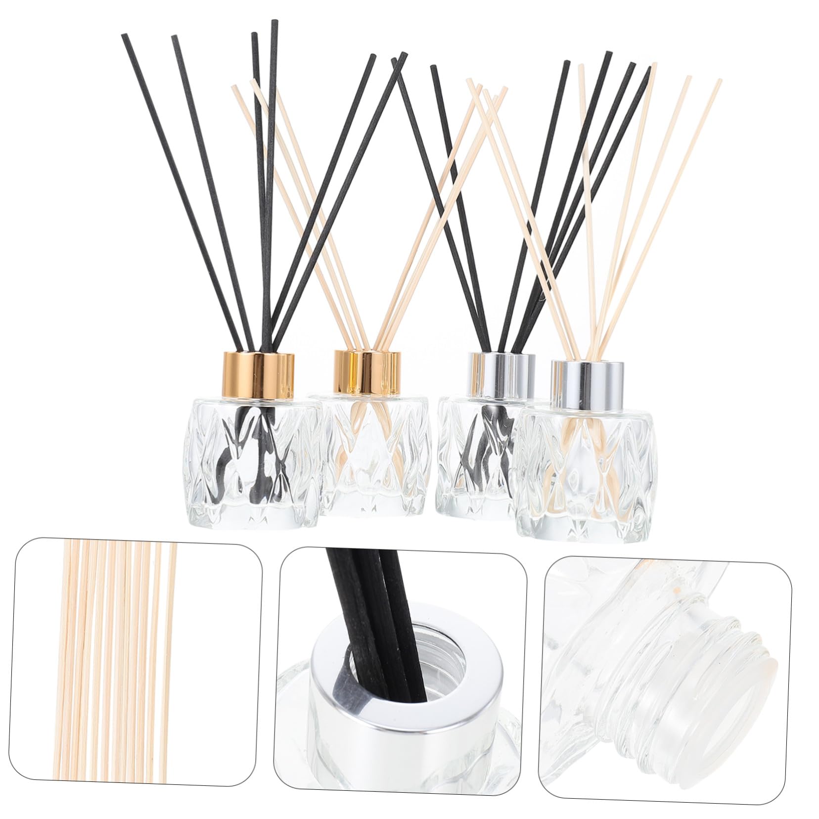 VALICLUD Glas-aromatherapieflaschen Für Zuhause Duftflaschen Mit Diffusorstab Einfache Duftflaschen Für Wohnzimmer Badezimmer Schlafzimmer Und Arbeitszimmer