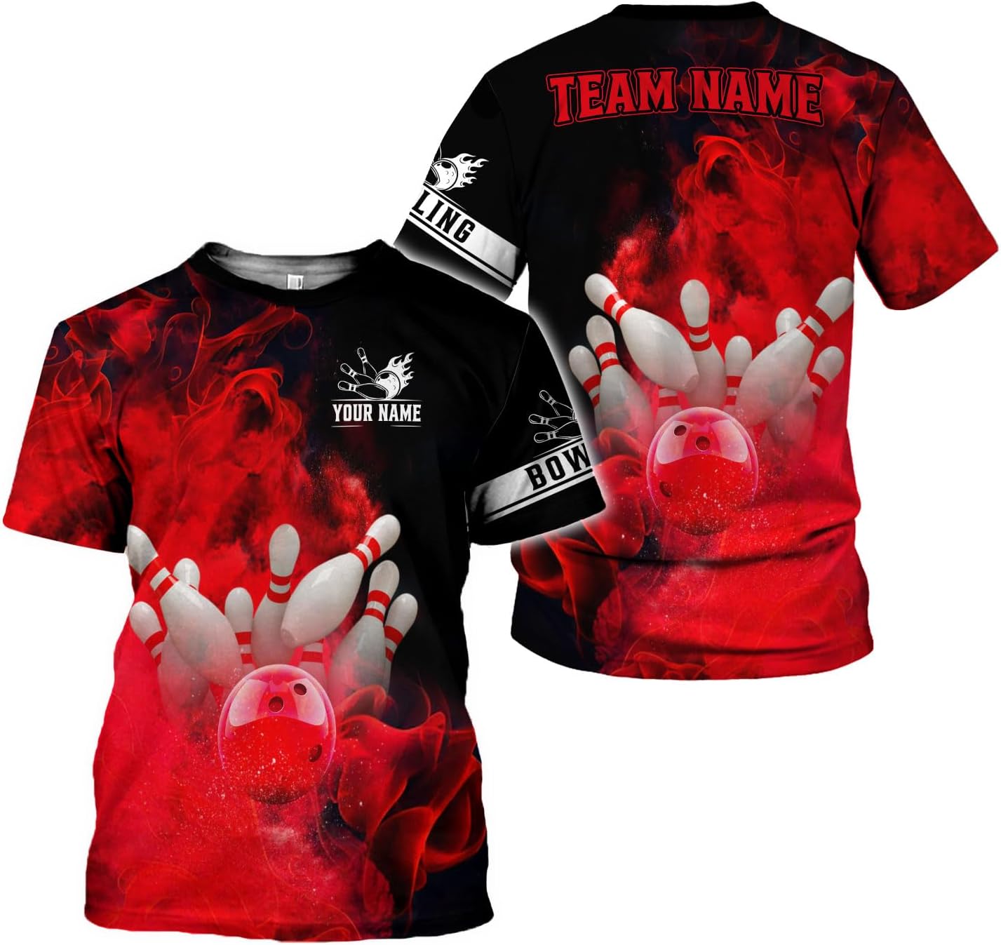 Rivelus Personalized Name Bowling Shirts for Men and Women 3D, Bowling Shirts for Team Bowling, Bowling Shirts Gift