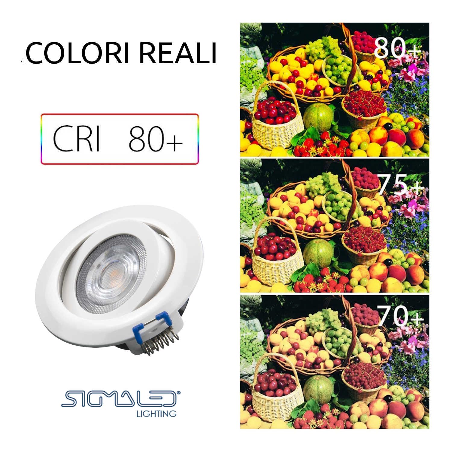 Sigmaled lighting, 6 Faretti Led da Incasso per Cartongesso, 5W Dimmerabili 450lm, Spot a Luce Naturale 4000K, Cucina, Casa, Faretti Led Soffitto per Interno, 220V-240V AC, Faretto con Foro Ø70-80mm