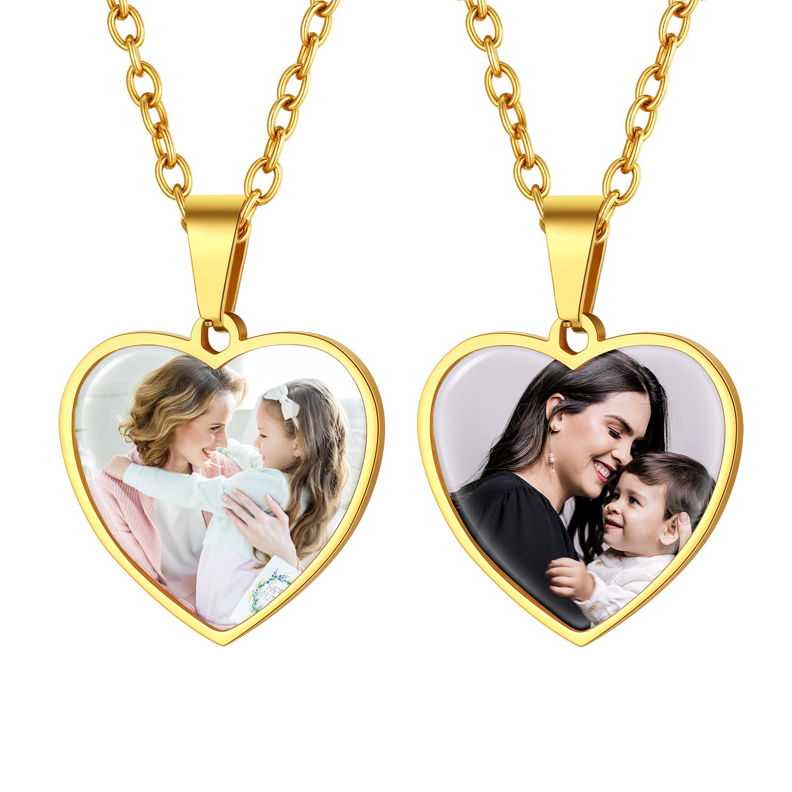 FindChic Colgante Foto Personalizada Placa Collar de Acero Inoxidable Cadena 50cm/55cm Joyería Personalizada Grabada
