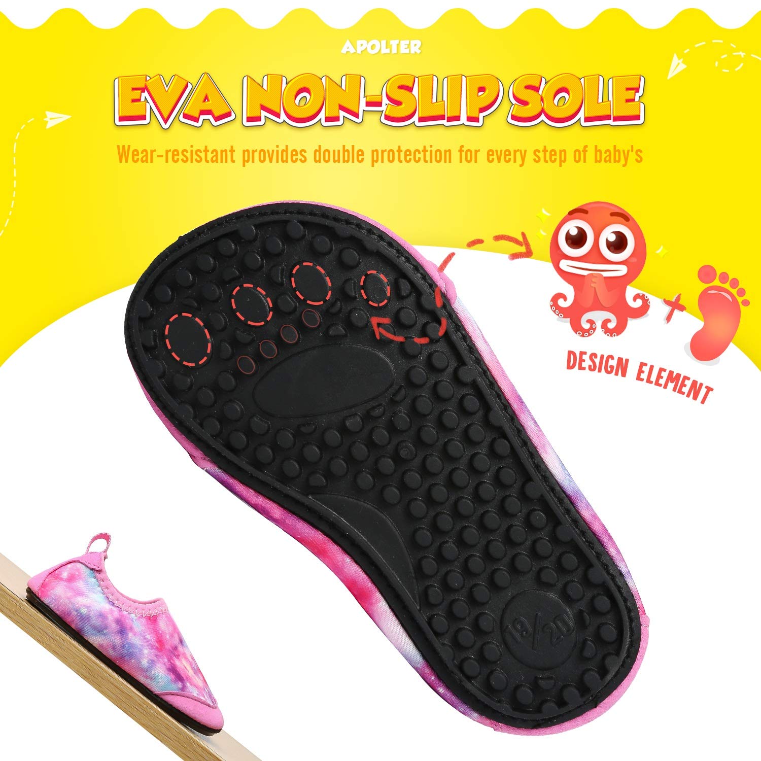 Zapatos acuáticos para bebés y niñas, calcetines antideslizantes para playa, piscina y niños pequeños