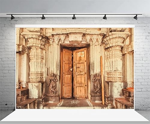 Miniatura 4 de Yeele Telón de fondo de templo hindú indio de 15 x 10 pies para fotografía, vieja religión, templo sagrado de entrada, mito, puerta de galería