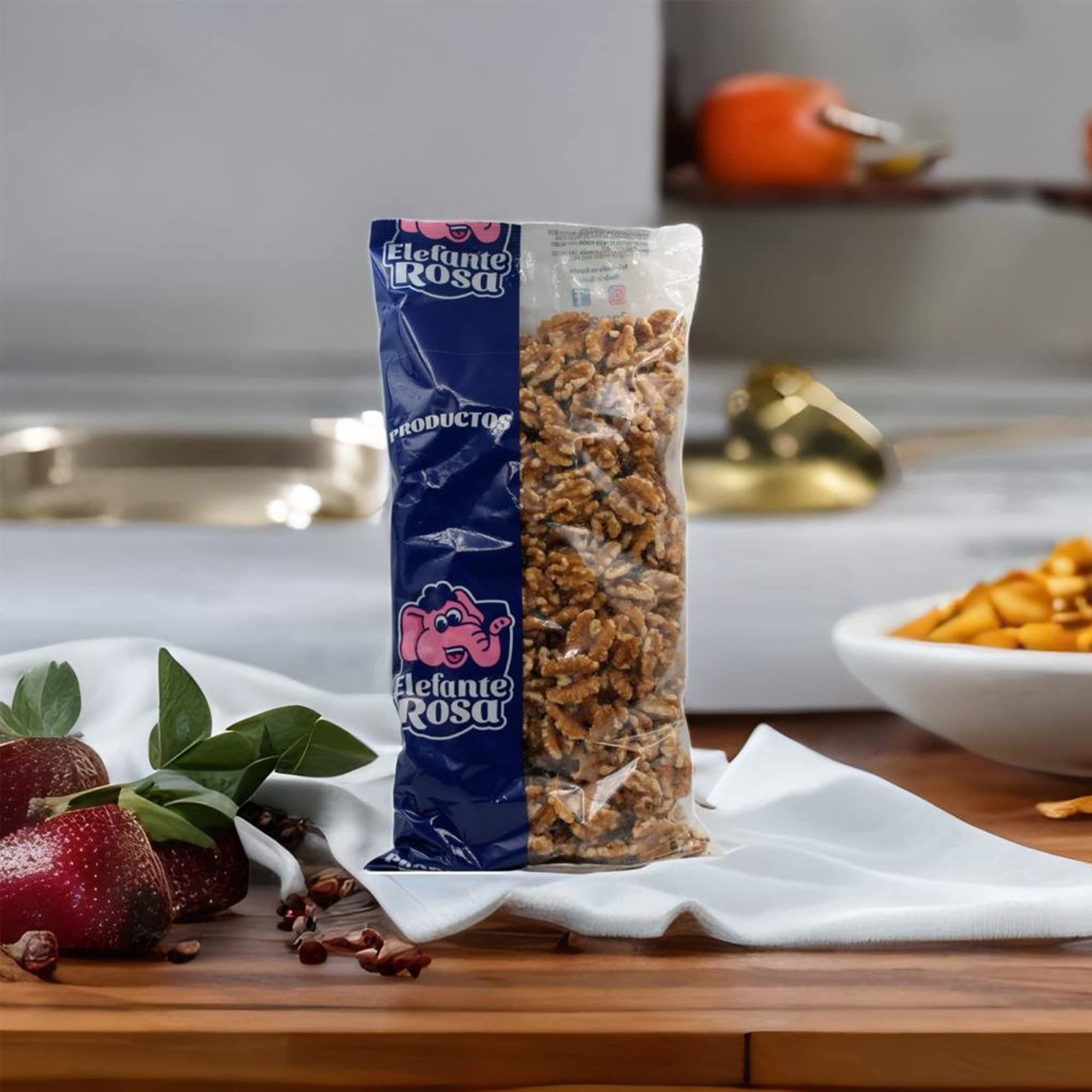 El Elefante Rosa Nueces Peladas Crudas 1kg Mitades Naturales Snack Saludable