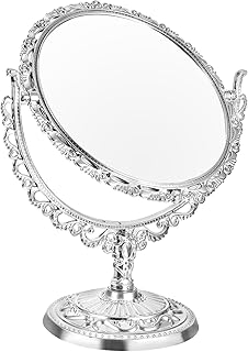 Double-Sided Heart-Shaped Makeup Mirror Silve...