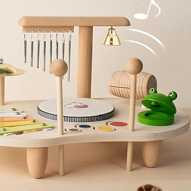 Foto 6 de 7 de Batería para Niños Hecha De Madera, Juguete Musical para Niños 8 En 1