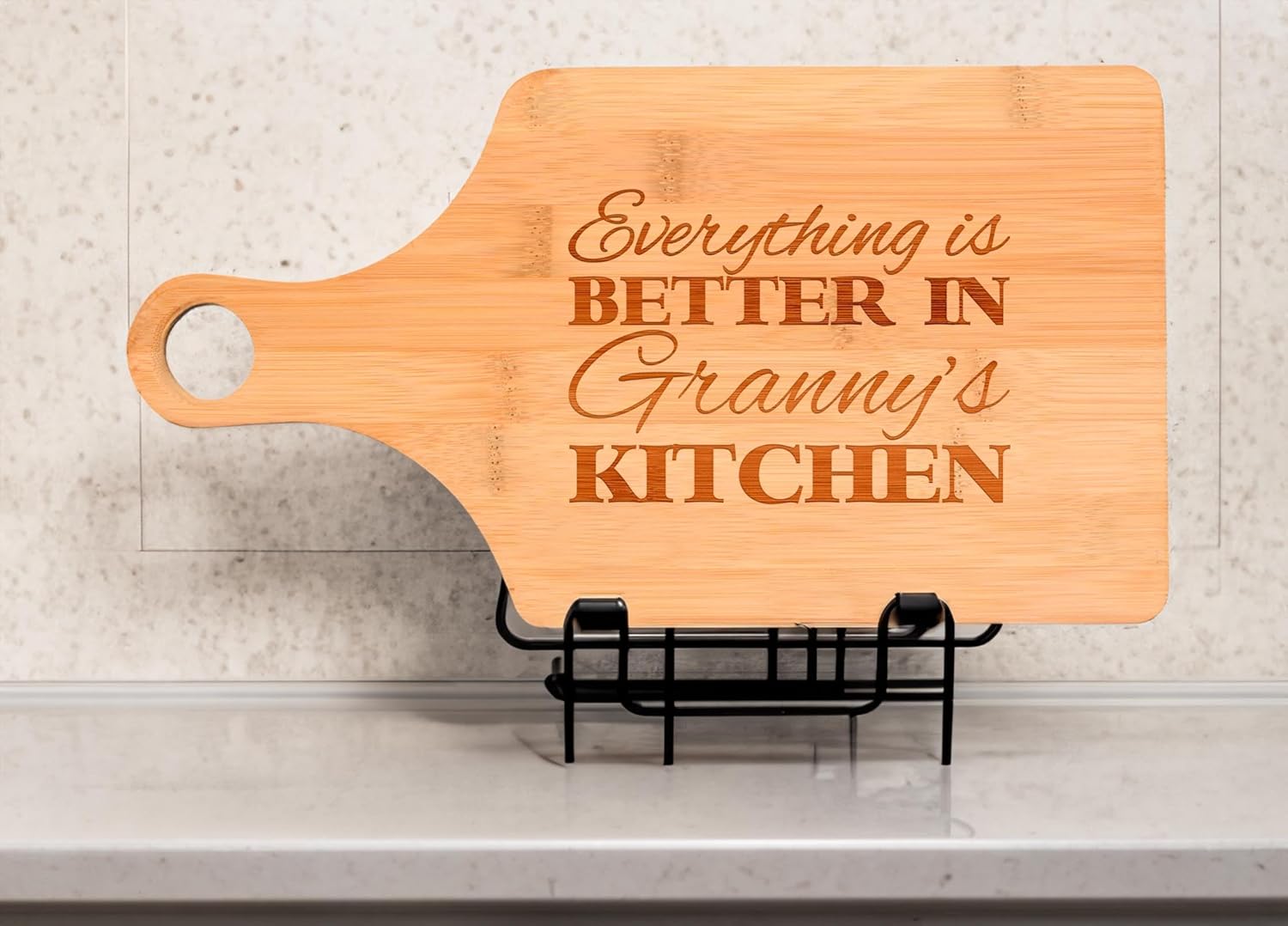 Everything Is Better in Granny's Kitchen Decor Grandma Gift Decorative Paddle Shaped Wood Serving Board