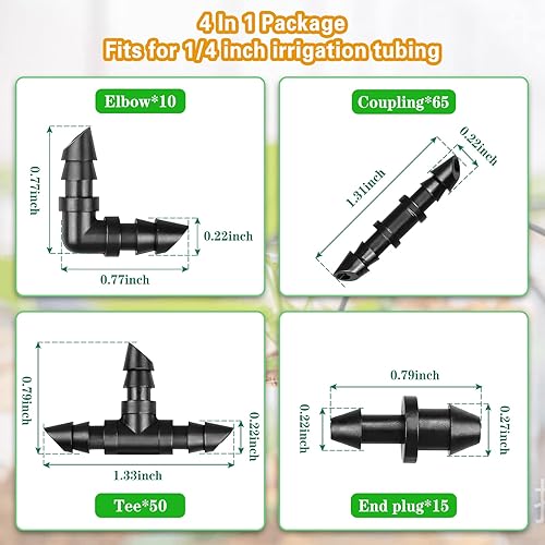 Miniatura 9 de Enchufe de extremo de riego por goteo paquete de 120 piezas de riego de tapas de extremo de púas aptas para tubos de riego por goteo de 14 pulgadas,