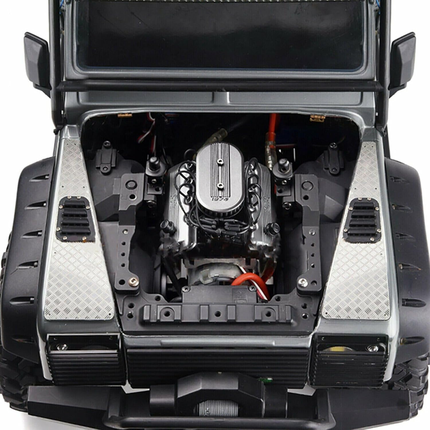 RC Car F76 V8 Simulate Engine Motor Cooling Fans Radiator for 1/10 TRX4 TRX6 G500 SCX10 D90 RC Brushless Motor Fan Heat Sink Kit