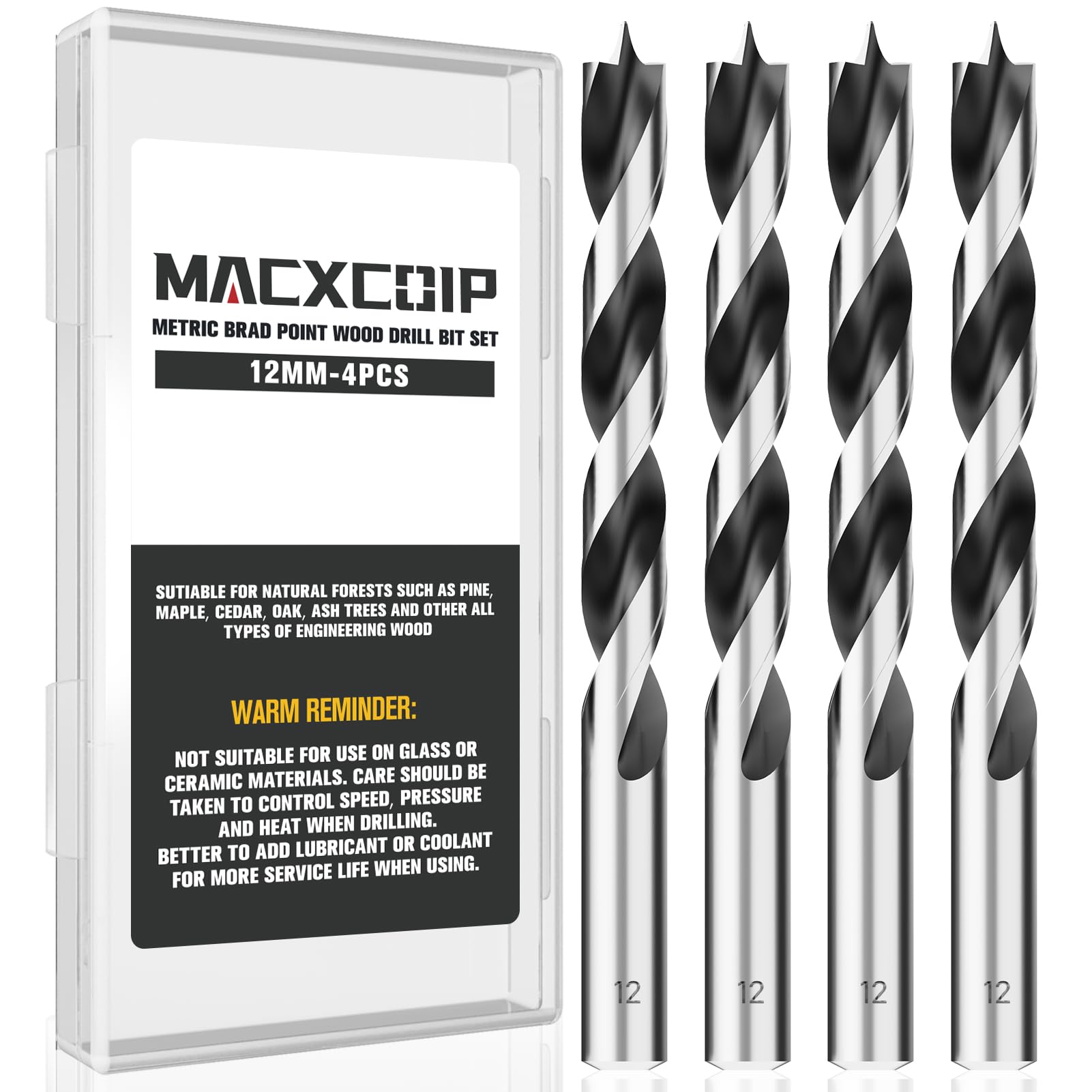 16pc Brad Point Drill Bits - Extra Long Wood Drill Set -31