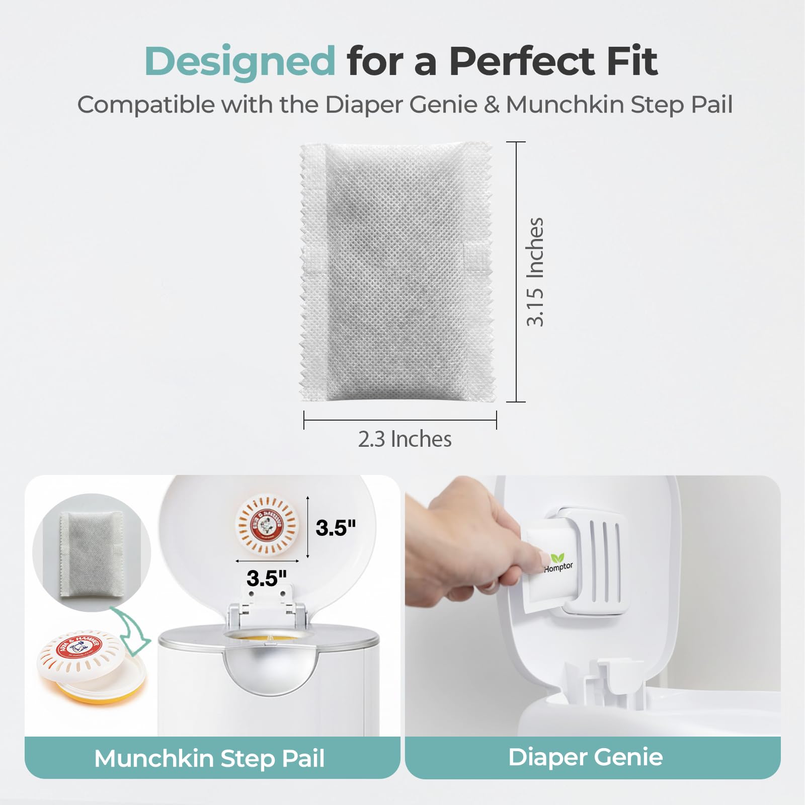 Homptor Odor Eliminator & Deodorizer - Long-lasting Unscented Odor Control & Smell Absorber for Diaper Pail, Trash Cans, Gym Bags, Shoes, Small Spaces - Better Than Baking Soda Charcoal - 8 Pack - image 5