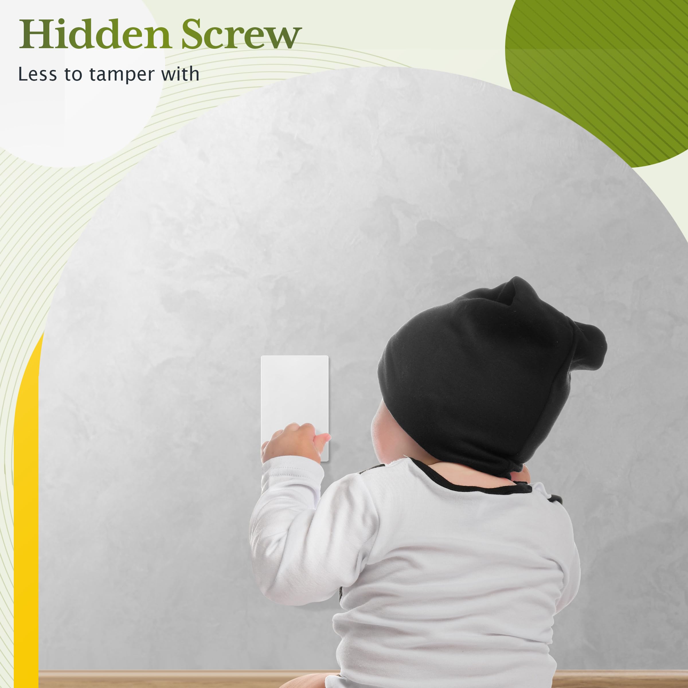 TG Screwless Blank Wall Plate, Child Safe Device Outlet 1 Gang, White - View #4