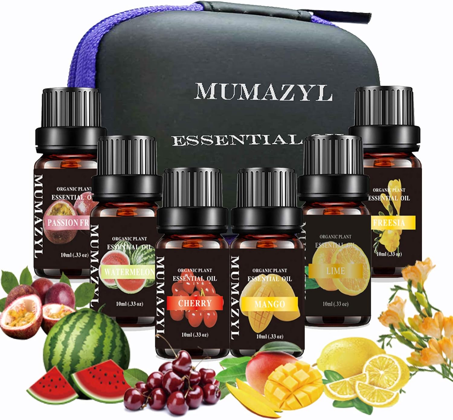 Mango,Watermelon,Passion Fruit,Cherry,Lime,Freesia Essential Oil Sets Organic Plant Natural Pure Grade Oils for Diffuser,Cleaning,Home,Massage,Aromatic,Perfumes,Skin 6 Pack x 10ML…