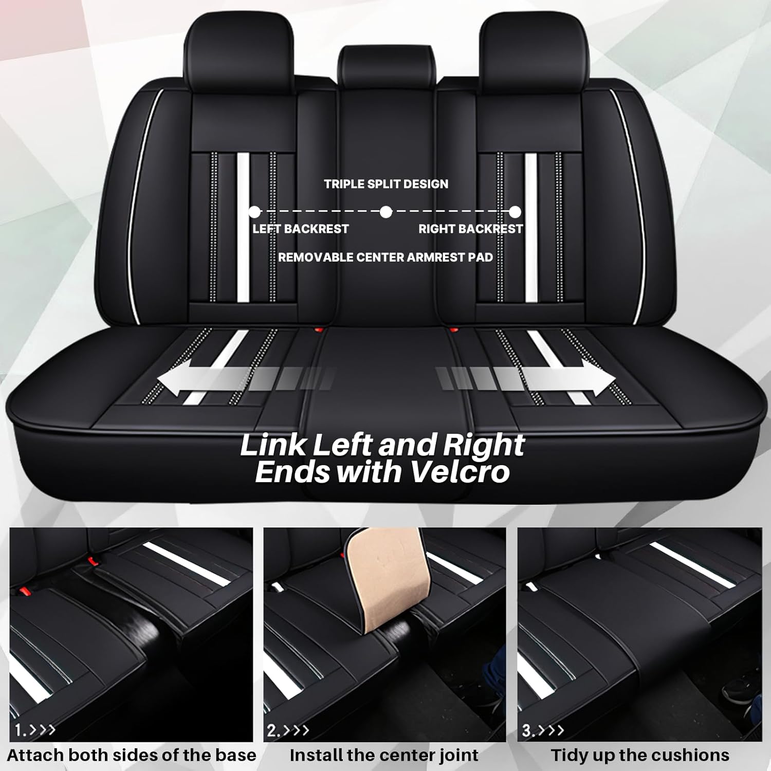 Car Seat Covers for Toyota Corolla Cross 2022-2025, Premium Nappa Leather Automotive Seat Covers Full Set, Waterproof Auto Seat Protector&Accessories(5 Seats Standard/Black White)